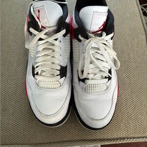 Jordan Men's White and Red Cement sneakers. Good condition